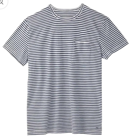 Outerknown Saltwater Slub T-Shirt Large Navy White Stripe NWT Organic Cotton - Picture 2 of 6